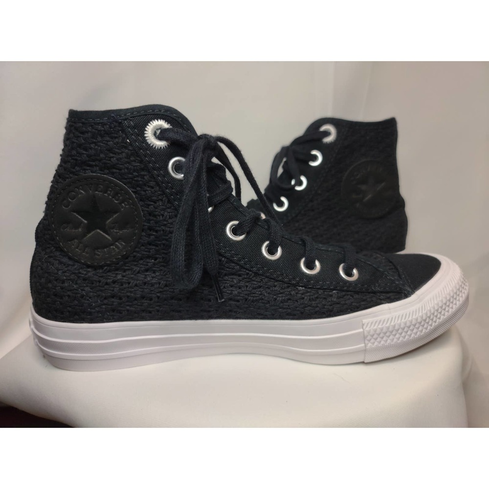 Converse black woven high tops